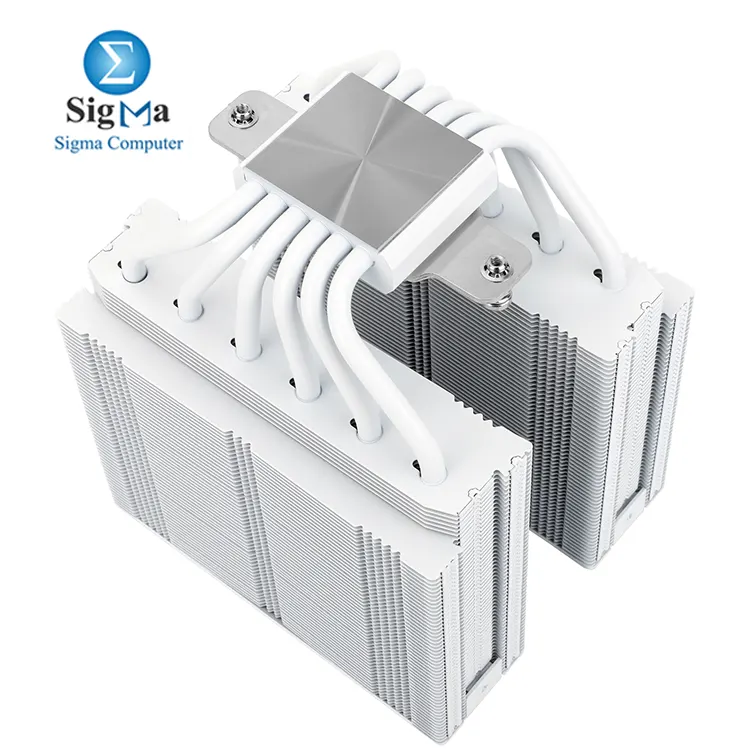 Thermalright Royal Pretor 130 WHITE – Dual tower cooler with 6×6mm heatpipes, copper base, 130mm & 120mm PWM fans (81.88 & 80.45 CFM), S-FDB V2 bearings