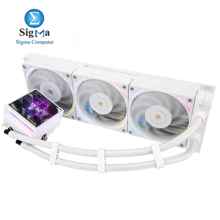 Thermalright Hyper Vision 360 ARGB WHITE     3x120mm fans  6400 RPM pump  aluminum 403mm radiator  S-FDB V2 bearing  5V ARGB  PWM