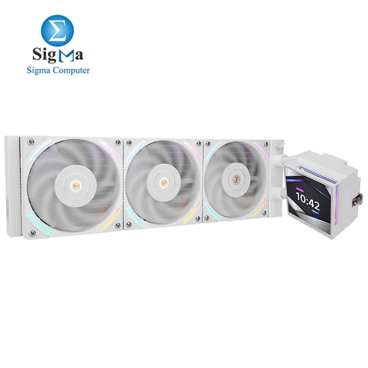 Thermalright Hyper Vision 360 ARGB WHITE     3x120mm fans  6400 RPM pump  aluminum 403mm radiator  S-FDB V2 bearing  5V ARGB  PWM