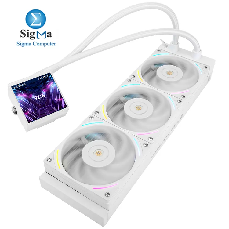 Thermalright Hyper Vision 360 ARGB WHITE     3x120mm fans  6400 RPM pump  aluminum 403mm radiator  S-FDB V2 bearing  5V ARGB  PWM