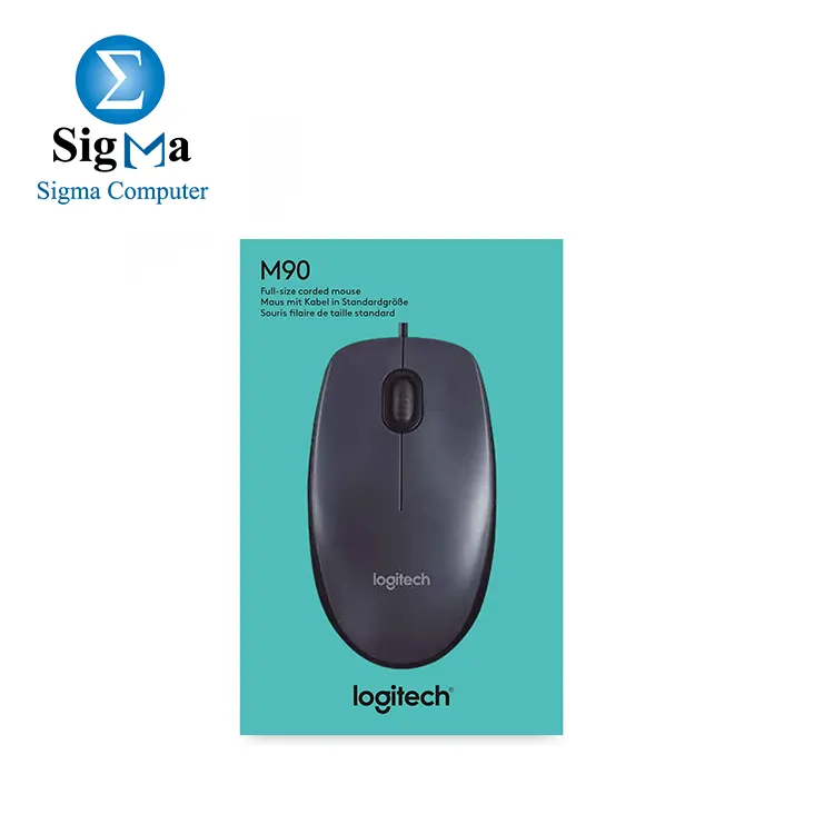 Logitech M90 Wired Mouse     USB  1000 DPI  Optical Sensor  3 Buttons  Ambidextrous Design - 910-001793