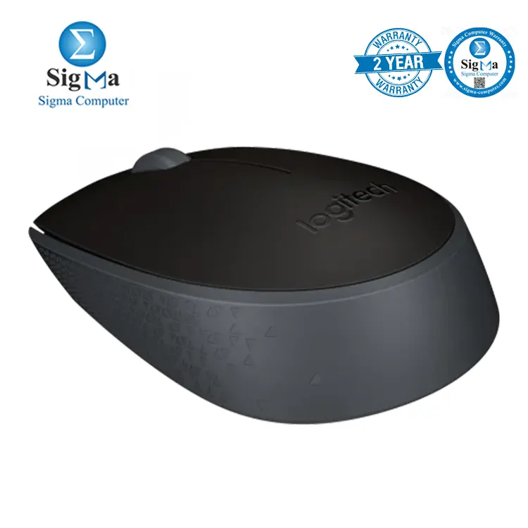 Logitech M171 Wireless Mouse Black Gray 1000 DPI 2.4GHz wireless 3 buttons 12-month battery USB receiver - 910-004424