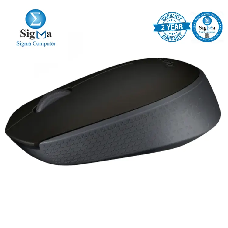 Logitech M171 Wireless Mouse Black Gray 1000 DPI 2.4GHz wireless 3 buttons 12-month battery USB receiver - 910-004424