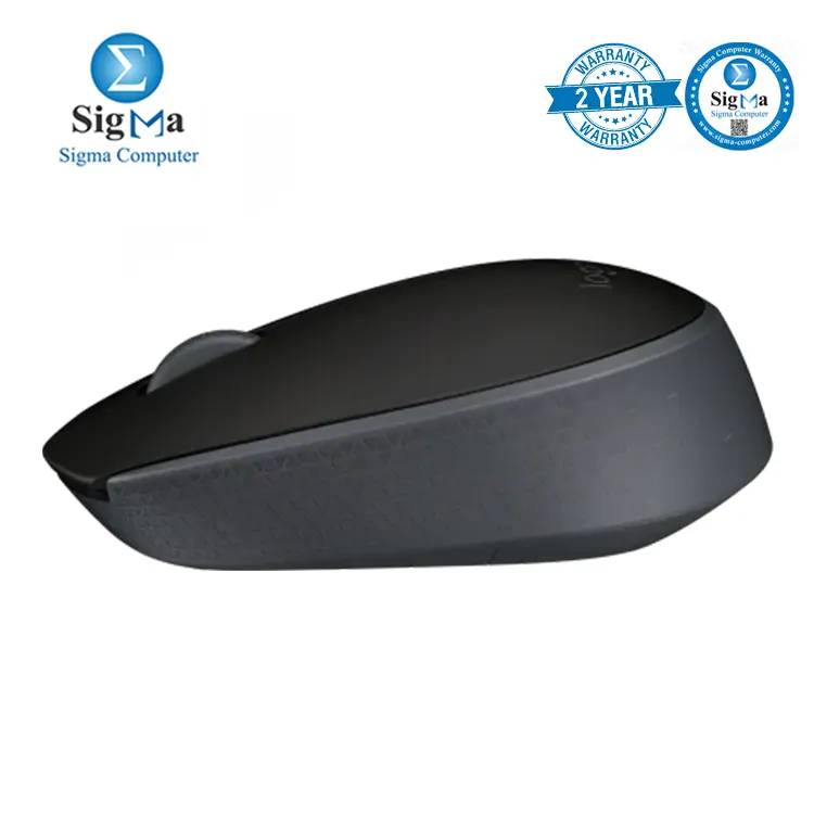 Logitech M171 Wireless Mouse Black Gray 1000 DPI 2.4GHz wireless 3 buttons 12-month battery USB receiver - 910-004424
