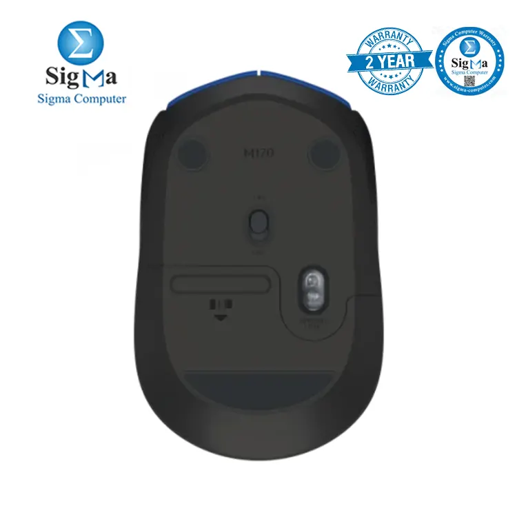 Logitech M171 Wireless Mouse Black Gray 1000 DPI 2.4GHz wireless 3 buttons 12-month battery USB receiver - 910-004424