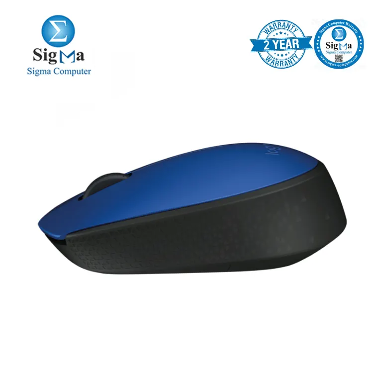 Logitech M171 Wireless Mouse Blue Black     1000 DPI  2.4GHz wireless  3 buttons  12-month battery  USB receiver - 910-004640
