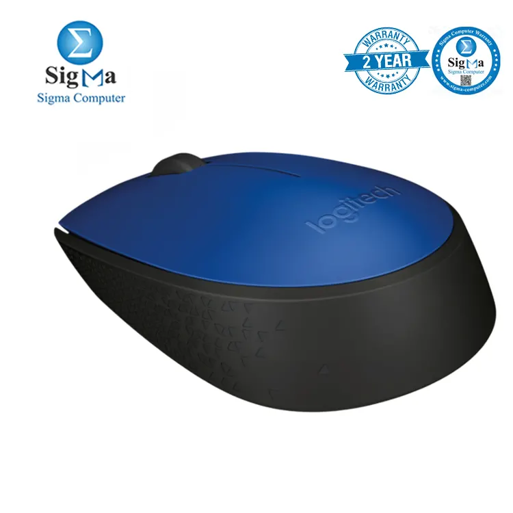 Logitech M171 Wireless Mouse Blue Black     1000 DPI  2.4GHz wireless  3 buttons  12-month battery  USB receiver - 910-004640