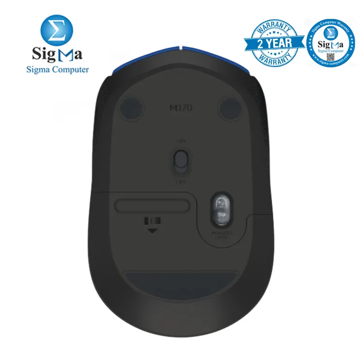 Logitech M171 Wireless Mouse Blue Black     1000 DPI  2.4GHz wireless  3 buttons  12-month battery  USB receiver - 910-004640