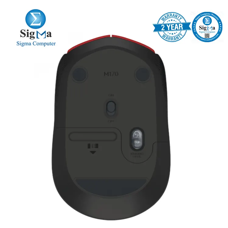 Logitech M171 Wireless Mouse Red Black 1000 DPI 2.4GHz wireless 3 buttons 12-month battery USB receiver - 910-004641