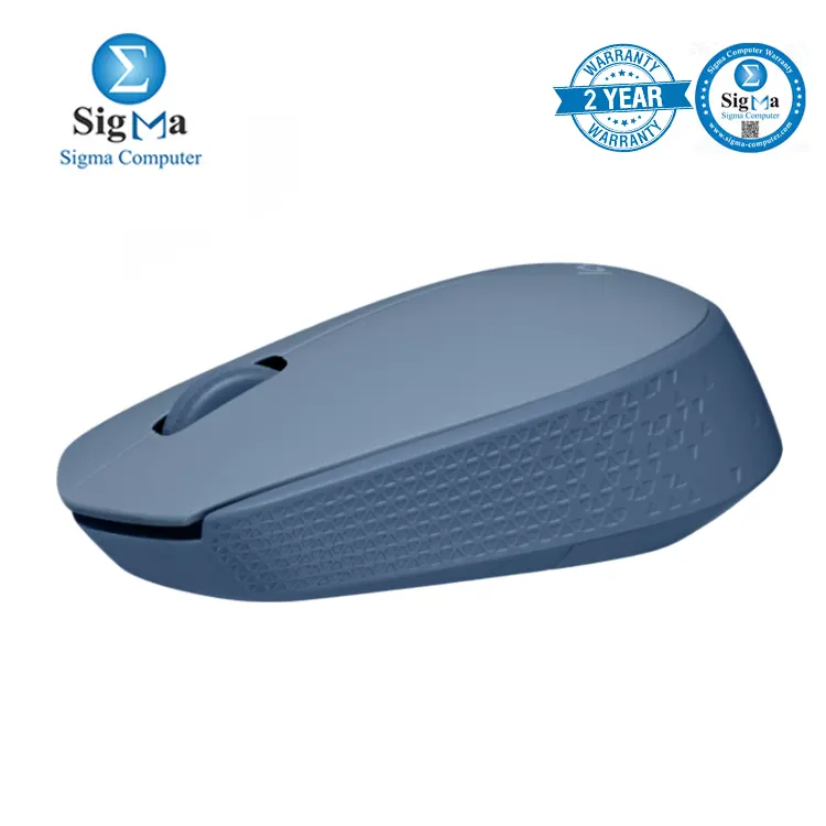 Logitech M171 Wireless Mouse Blue Gray 1000 DPI 2.4GHz wireless 3 buttons 12-month battery USB receiver - 910-006866