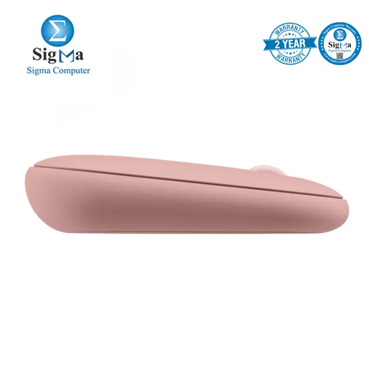 Logitech Pebble Mouse 2 M350s Tonal Rose Slim Bluetooth mouse with silent clicks 400 4000 DPI sensor multi-device pairing 24-month battery