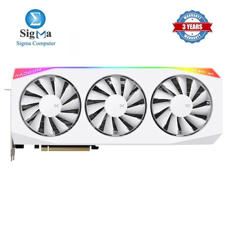 XFX Mercury AMD Radeon RX 9070XT OC White Magnetic Air Edition with RGB 16GB GDDR6, RDNA 4, 3100MHz Boost, 256-bit, PCIe 5.0, 3x DP 2.1, 1x HDMI 2.1, Triple-Fan