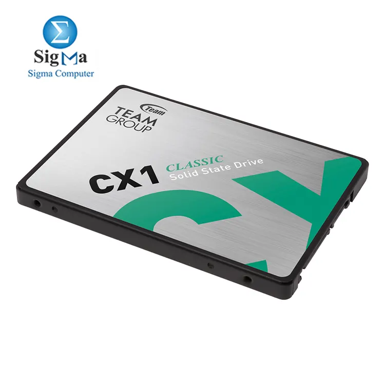 TeamGroup CX1 240GB SSD     SATA III  520MB s read  430MB s write  80TBW  2.5 form factor  shock-resistant  SLC caching  ECC support.