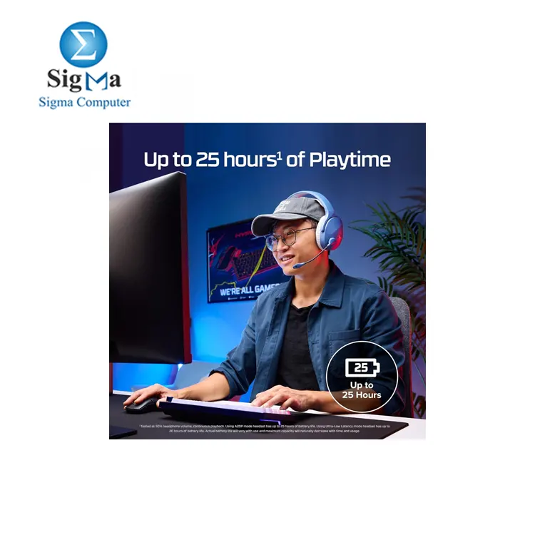 HyperX Cloud Jet Dual Wireless     2.4GHz   Bluetooth  40mm drivers  up to 25h battery  noise-canceling mic  compatible with PC  Mac  PS5 PS4  Mobile.