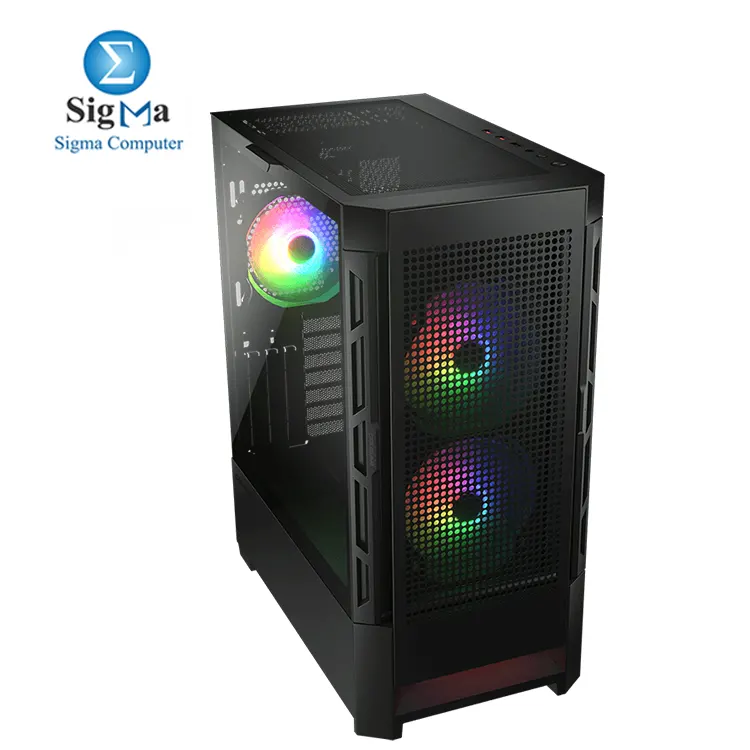 Cougar Airface RGB   STC 600W     Mid tower case with 3 ARGB fans  E-ATX support  330mm GPU clearance  and 600W PSU with 86  efficiency  Japanese capacitors  and full protection features.