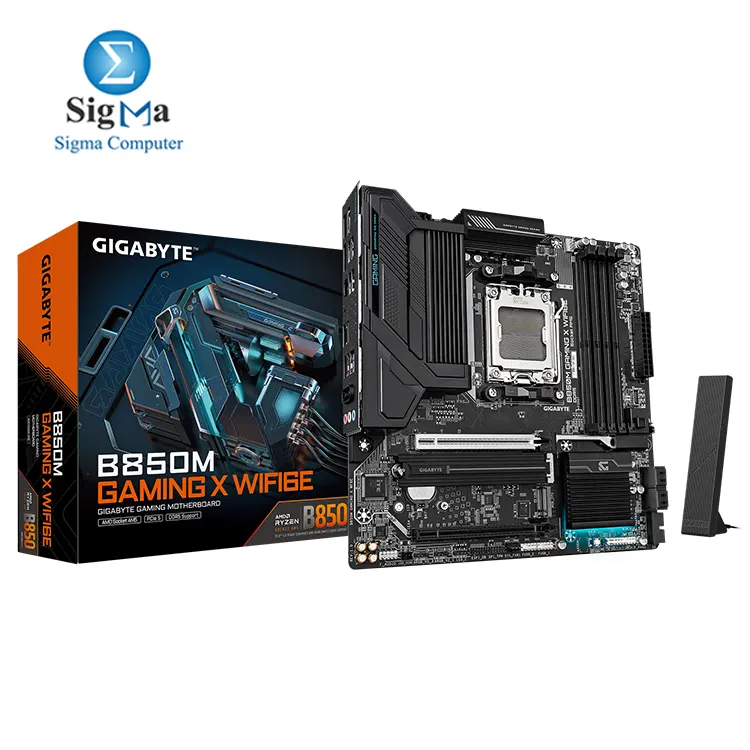 GIGABYTE B850M GAMING X WIFI6E AM5 Ryzen 9000 8000 7000 support DDR5 up to 8200MHz PCIe 5.0 2 M.2 Wi-Fi 6E 2.5GbE LAN mATX. GIGABYTE B850M GAMING X WIFI6E AM5 Ryzen 9000 8000 7000 support DDR5 up to 8200MHz PCIe 5.0 2 M.2 Wi-Fi 6E 2.5GbE LAN mATX.