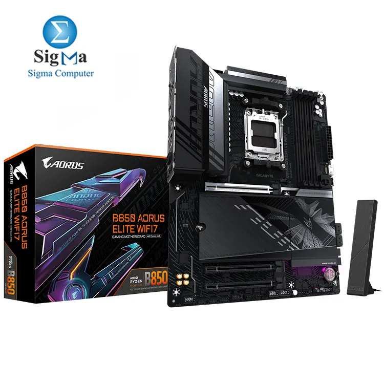 GIGABYTE B850 AORUS ELITE WIFI7 – AM5, Ryzen 9000/8000/7000, DDR5 8200MT/s (OC), PCIe 5.0, 3× M.2, 4× SATA, Wi-Fi 7 + 2.5GbE LAN, USB-C Gen2x2, RGB headers, ATX GIGABYTE B850 AORUS ELITE WIFI7 – AM5, Ryzen 9000/8000/7000, DDR5 8200MT/s (OC), PCIe 5.0, 3× M.2, 4× SATA, Wi-Fi 7 + 2.5GbE LAN, USB-C Gen2x2, RGB headers, ATX