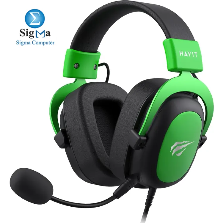 HAVIT HV-H2002d Black And Green 53mm drivers 3.5mm jack 64 impedance 110dB sensitivity built-in mic compatible with PC consoles and mobiles HAVIT HV-H2002d Black And Green 53mm drivers 3.5mm jack 64 impedance 110dB sensitivity built-in mic compatible with PC consoles and mobiles
