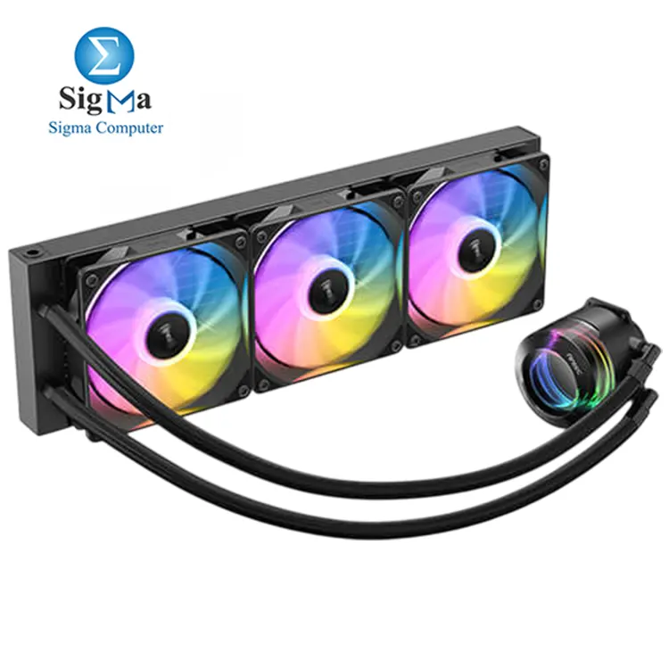 Antec VORTEX LUM 360 Black     360mm ARGB Liquid Cooler  3  120mm Fans  2800 RPM Pump     280W TDP  Intel   AMD Support  Low Noise