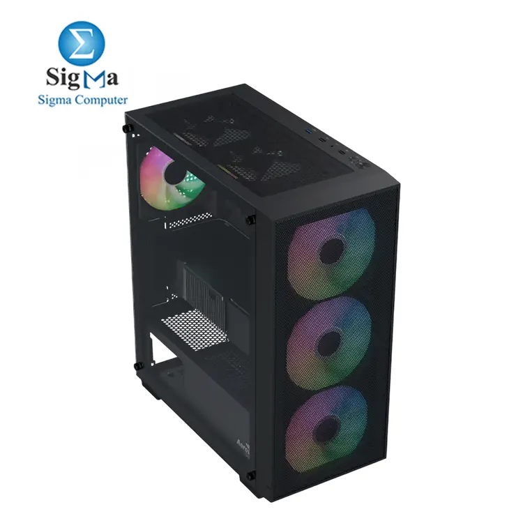 Aerocool B509A Flow   LUX 650W Bronze     Mid Tower case with mesh front  tempered glass  supports ATX boards   340mm GPUs  includes 650W 80  Bronze PSU with 88  efficiency  flat cables  and full protections