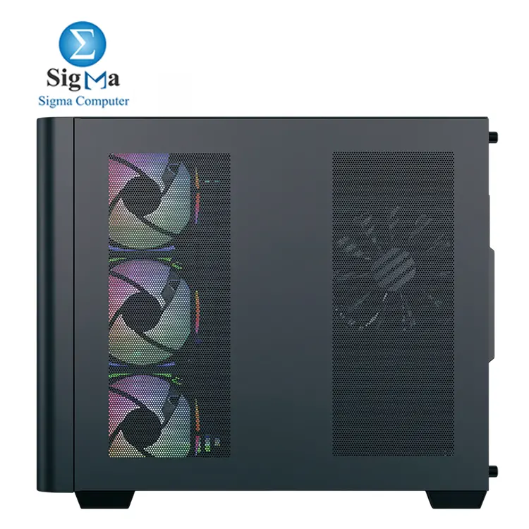 Aerocool P500C Evo     Mid Tower case with curved tempered glass  4x ARGB fans  dual-chamber design  supports ATX motherboards  360mm liquid cooling  and GPUs up to 450mm.