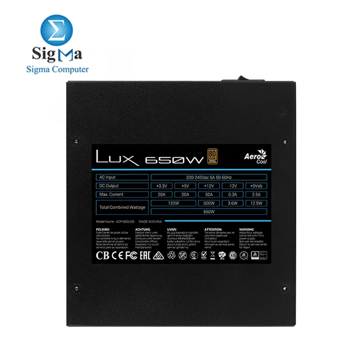 Aerocool B508A Flow   LUX 650W     Mid Tower case with tempered glass  GPU support up to 340mm  and 650W 80Plus Bronze PSU with flat cables and full protection.