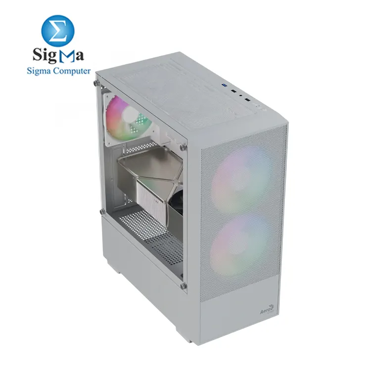 Aerocool B508A Flow White   LUX 650W  Mid Tower case with tempered glass  good airflow  supports ATX boards   GPU up to 340mm  paired with 80Plus Bronze PSU  650W  with silent fan and flat cables.