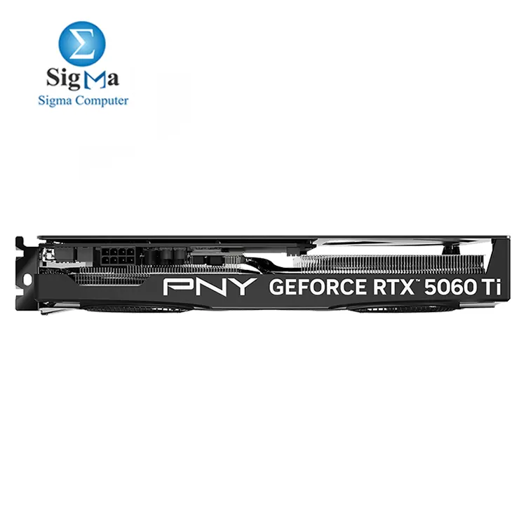 PNY GeForce RTX 5060 Ti 8GB OC – Blackwell, 8GB GDDR7, 4608 CUDA Cores, 2692 MHz Boost, 3x DP, 1x HDMI, 180W.