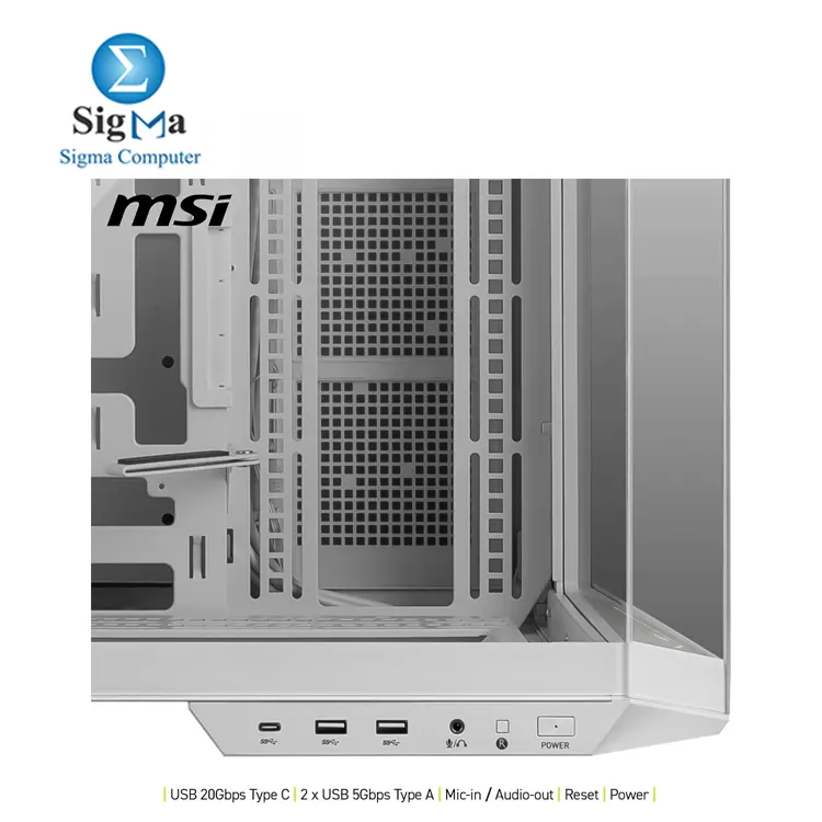 MSI MAG PANO M100L PZ   WHITE     Micro-ATX case with 270   panoramic glass  supports back-connect M-ATX  360mm top radiator  up to 10 fans  390mm GPU  and DIY-friendly design.